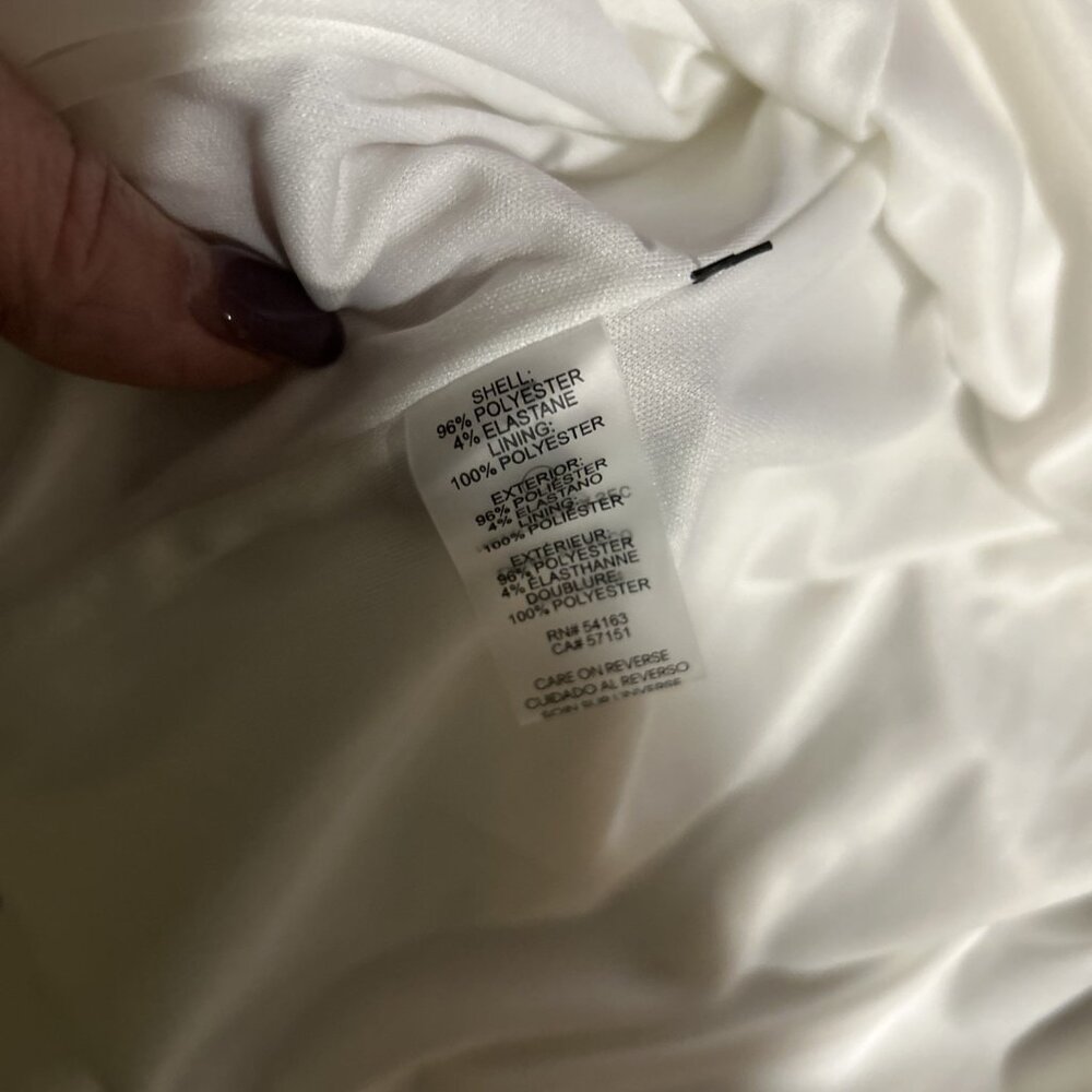 Tommy Hilfiger White Ruffle Fit Flair Sleeveless Shift Dress Biz Classic Prep - Picture 12 of 12